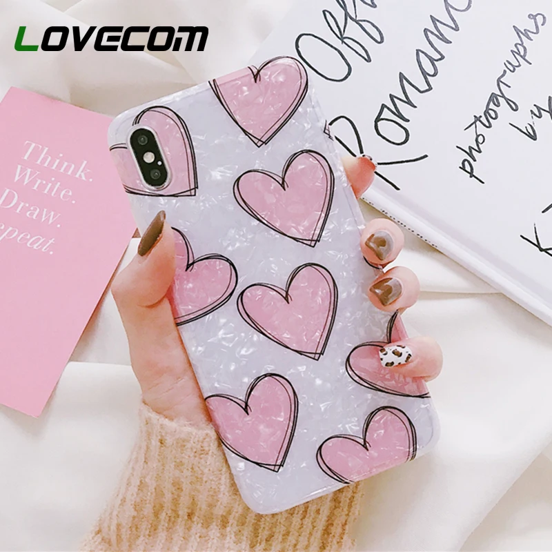 Милый чехол LOVECOM Love Heart для iPhone 12 Mini 11 XS Pro Max X XR 7 8 Plus мягкая задняя крышка IMD