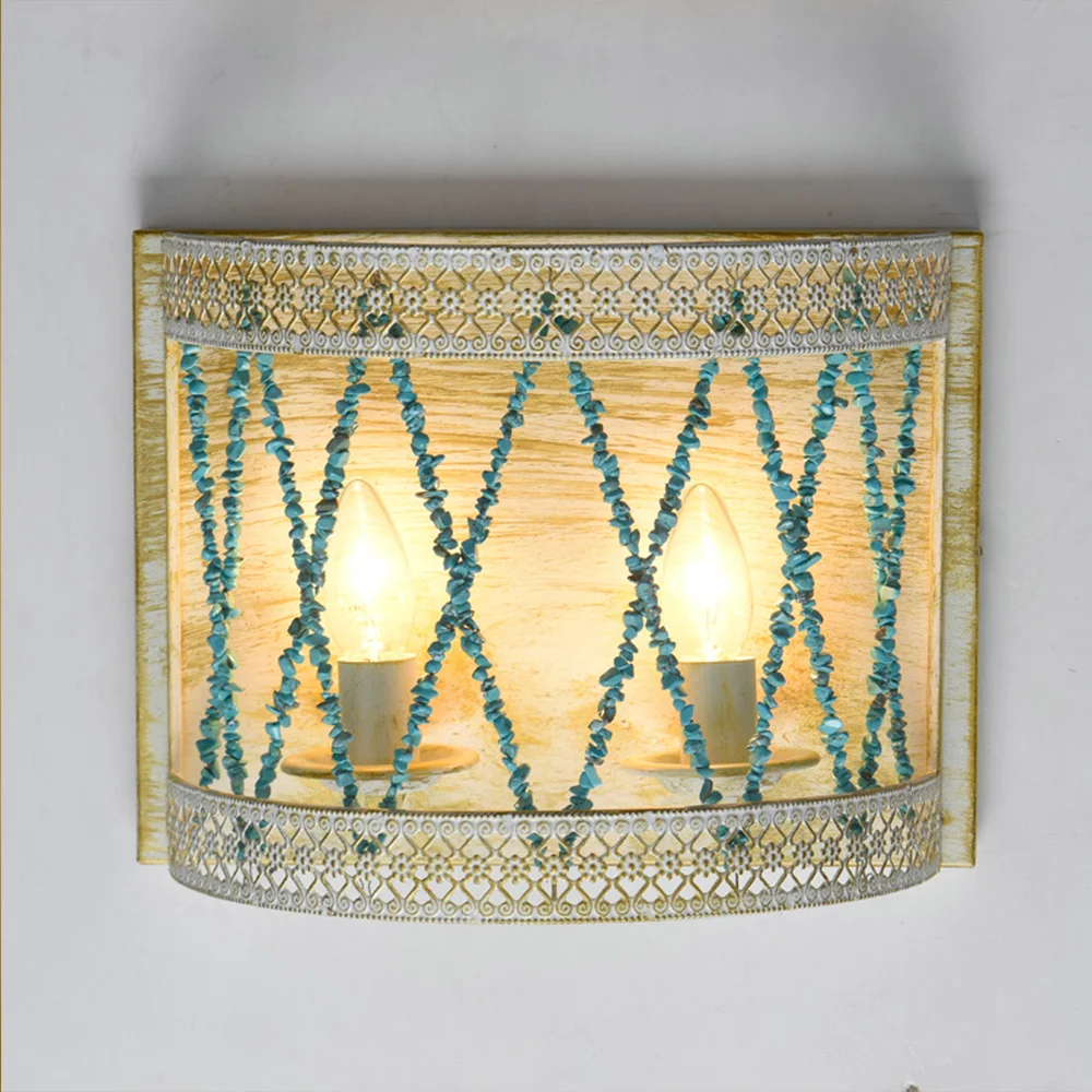 Modern Vintage E14 Nordic Decor Blue Gravel Led Wall Light for Home Corridor Staircase Bathroom Bedroom Dining Room Loft Lamp (2)_1
