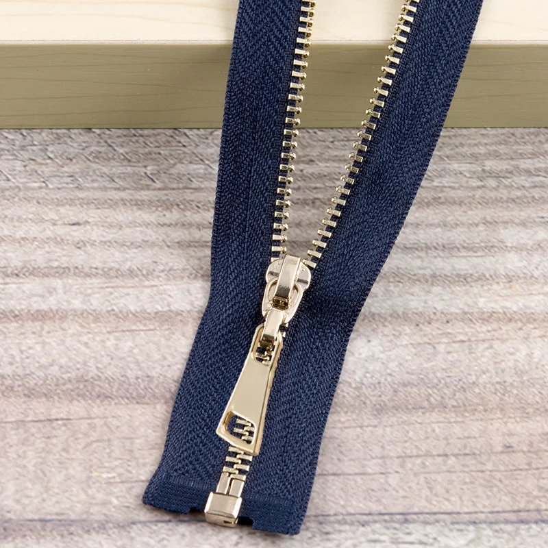 navybluegold Meetee 2 шт. 3#40 см автоматический металлический замок на молнии золотые серебряные открытые молнии для курток пальто DIY сумка Аксессуары для шитья одежды - Цвет: navybluegold