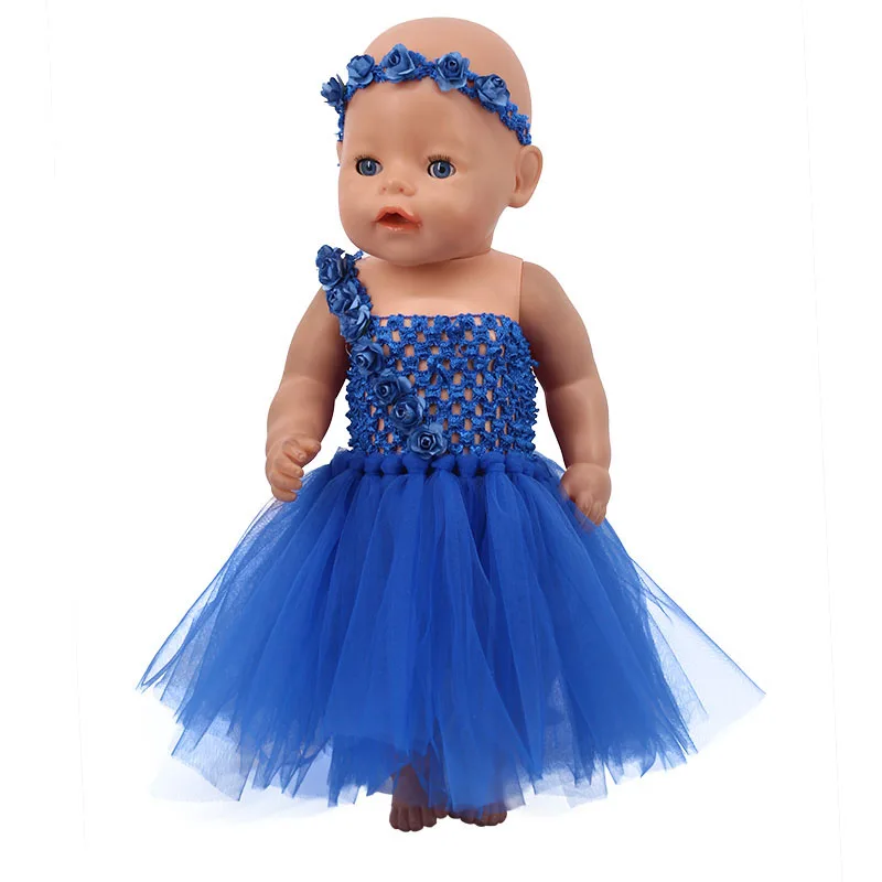 Свадебные и вечерние тюбики Топ Платье+ бутоньерка+ венок подходит 18 дюймов американский и 43 см Детские аксессуары для кукол, девочка, поколение, подарок