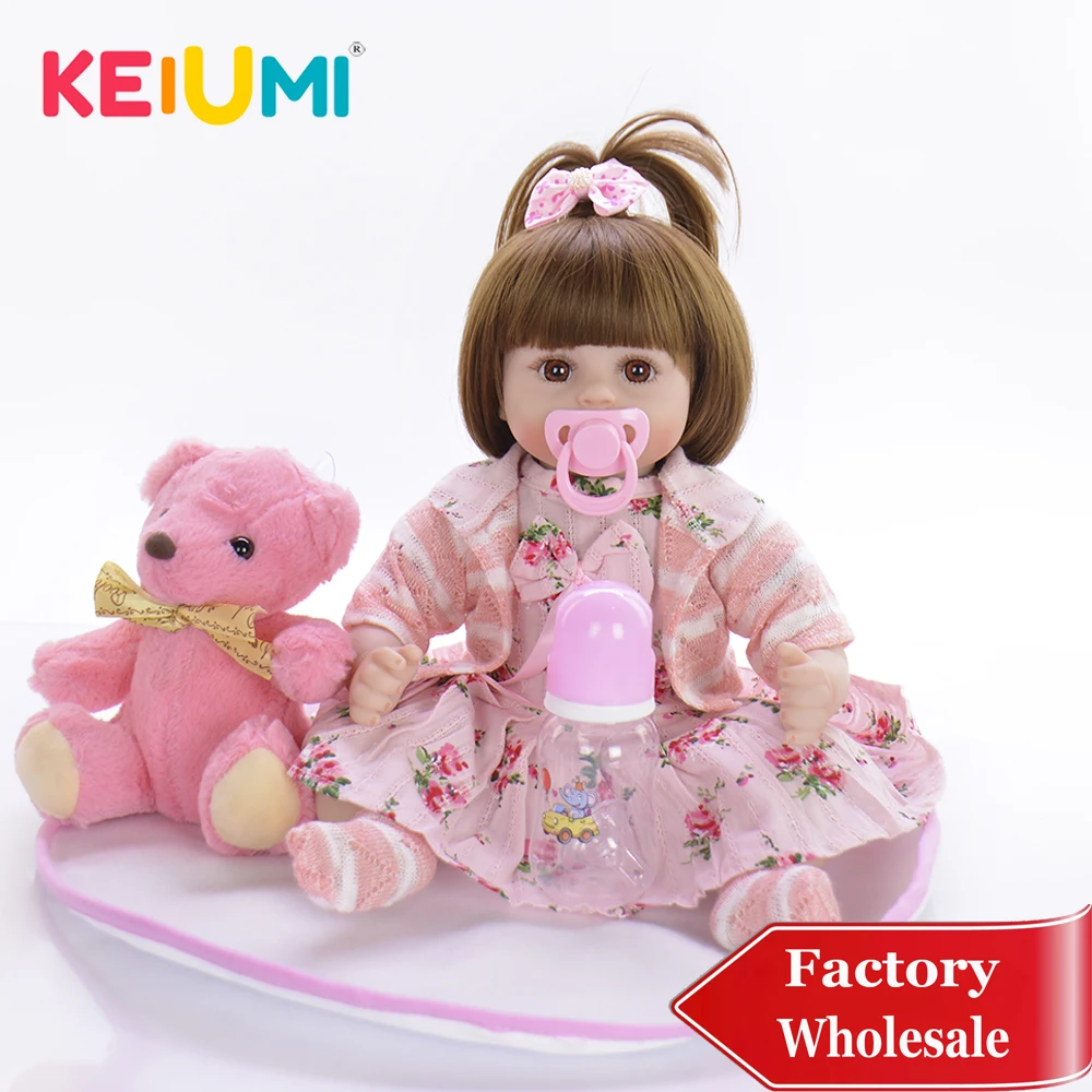 KEIUMI Reborn Baby Doll горячая Распродажа кукла для девочек Мягкая кукла для тела для детей 1" 45 см Boneca DIY подарок для детей