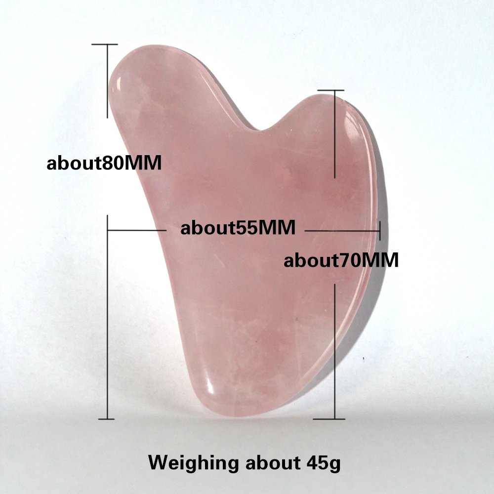 Натуральный розовый кварц Gua Sha доска розовый нефрит камень тело лицевой глаз соскабливание пластины Акупунктура Массаж Релаксация забота о здоровье