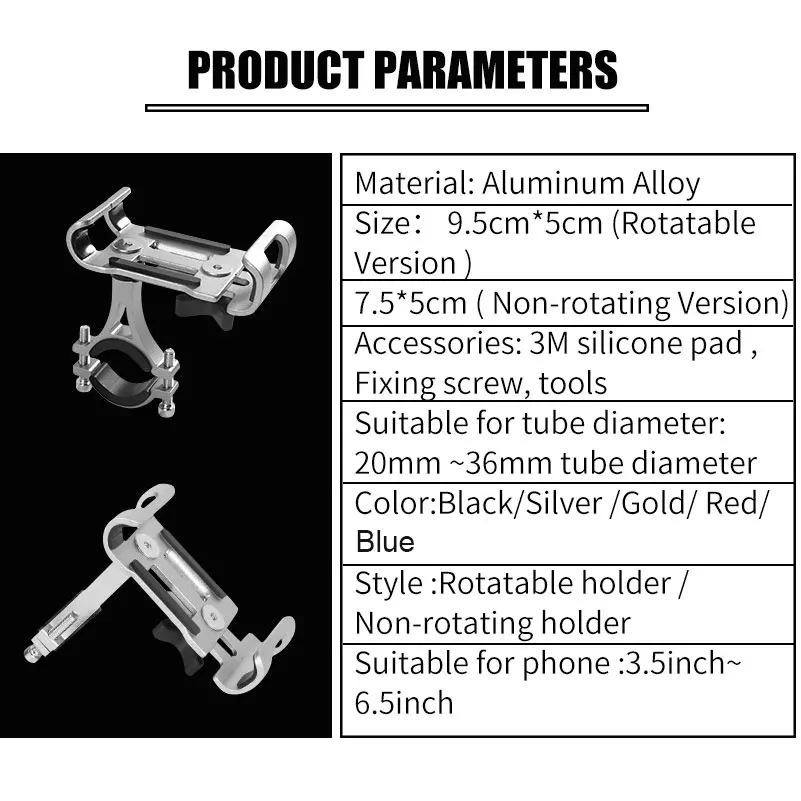 Велосипед из алюминиевого сплава держатель для телефона 3,5-6," держатель для мобильного телефона gps Держатель для велосипедного телефона Поддержка велосипедного кронштейна крепление