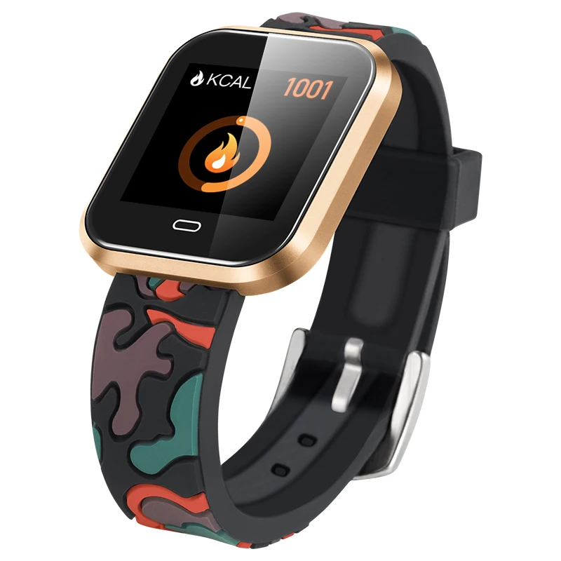 CD16 Color Screen Smart Watch Bracelet Camouflage Strap IP67 Waterproof Sport Tracker Smart Bluetooth Band APP for Android iOS
