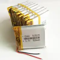 Wholesale 10 pcs 3.7V 500mAh 503035 Lithium Polymer LiPo Rechargeable Battery For Mp3 Mp4 PAD DVD DIY E-book bluetooth