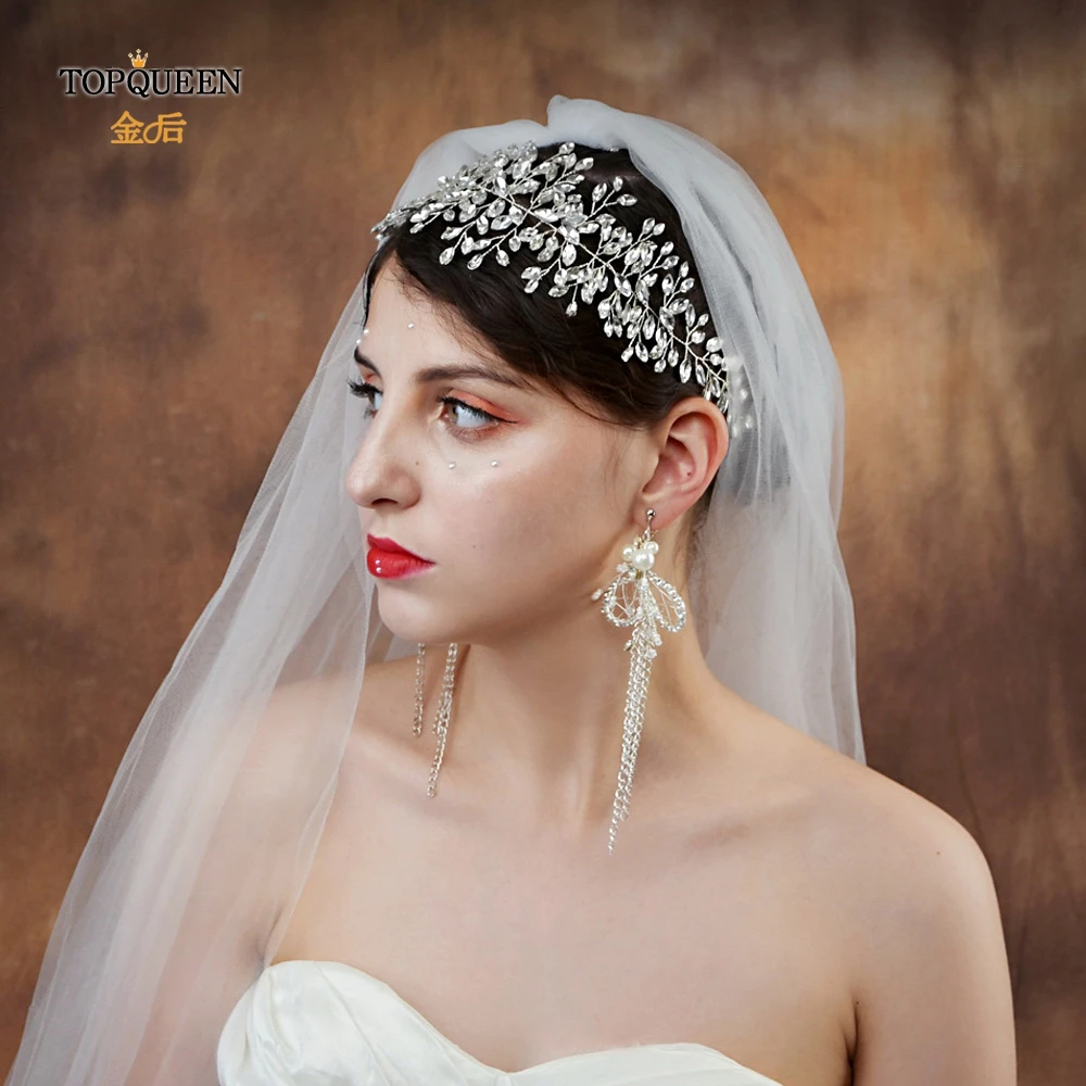 

TOPQUEEN HP237 wedding bridal hair vine wedding bridal crown rhinestone bridal headband women bridal hair accessories 2019