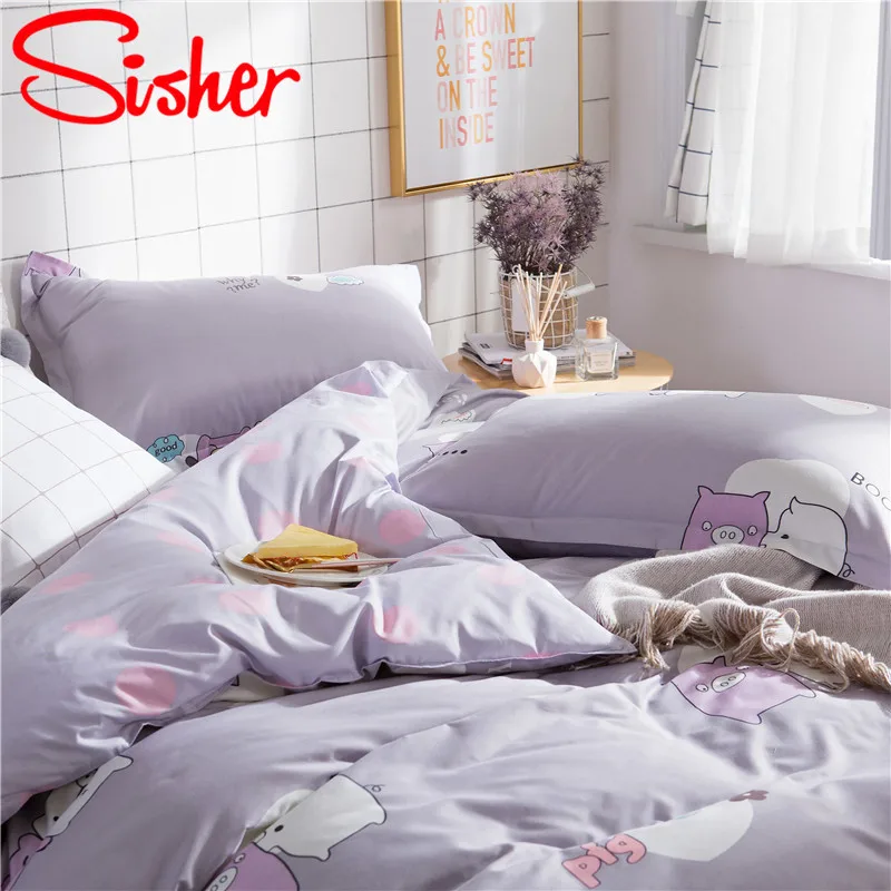 Sisher в скандинавском стиле постельный комплект для детей милое стеганое покрывало для кровати и наволочки 48x74 один двойной король королевы