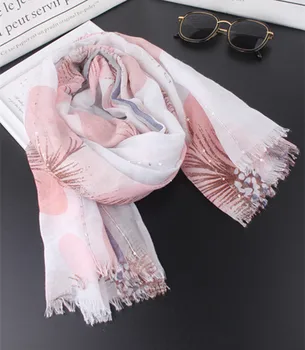 

KYQIAO women hijab scarf mori girls autumn spring South Korea fresh long floral pattern head scarf casaco feminino