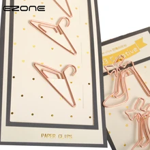 EZONE 4 шт./компл. розовый золотой цвет милый металлический закладки бумажные зажимы милый Kawaii зажим для школьных принадлежностей канцелярские принадлежности студенческие подарки