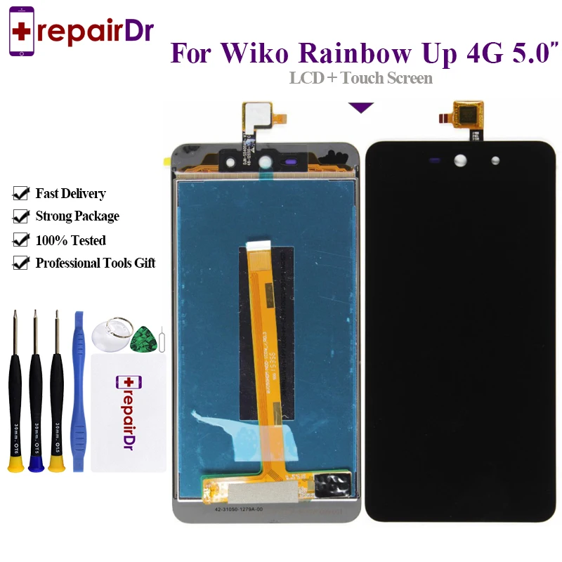 100% Tested For Wiko Rainbow UP 4G LCD Display and Touch Screen Assembly Repair Part AAA Quality | Мобильные телефоны и