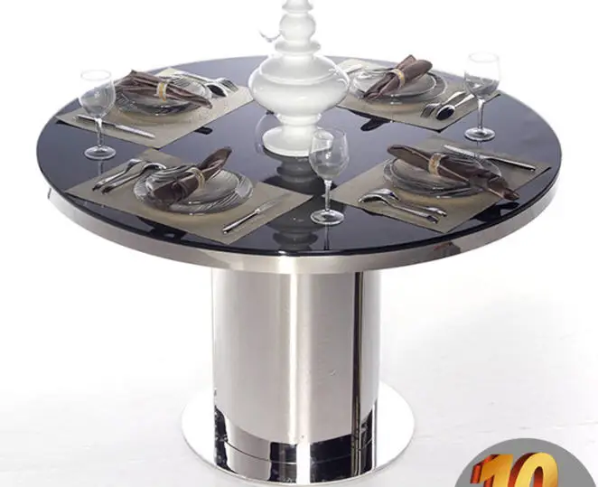 Stainless steel Dining Room Set Home Furniture minimalist modern glass dining table and 4 chairs mesa de jantar muebles comedor Stainless steel Dining Room Set Home Furniture minimalist modern glass dining table and 4 chairs mesa de jantar muebles comedor