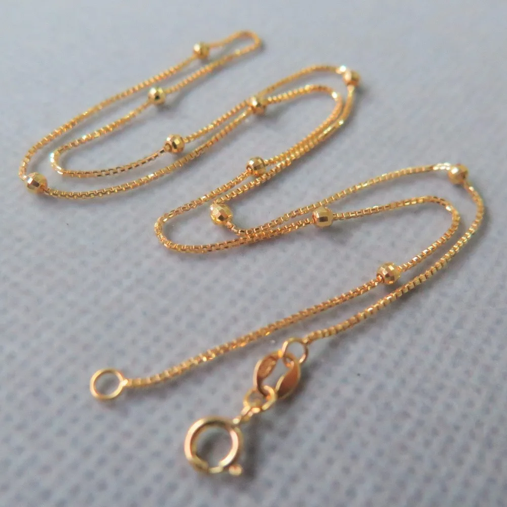 Ожерелье с бусинами Au750 18 k цепочка из желтого золота 2 4 mmw|necklace necklace|box link necklacebox chain
