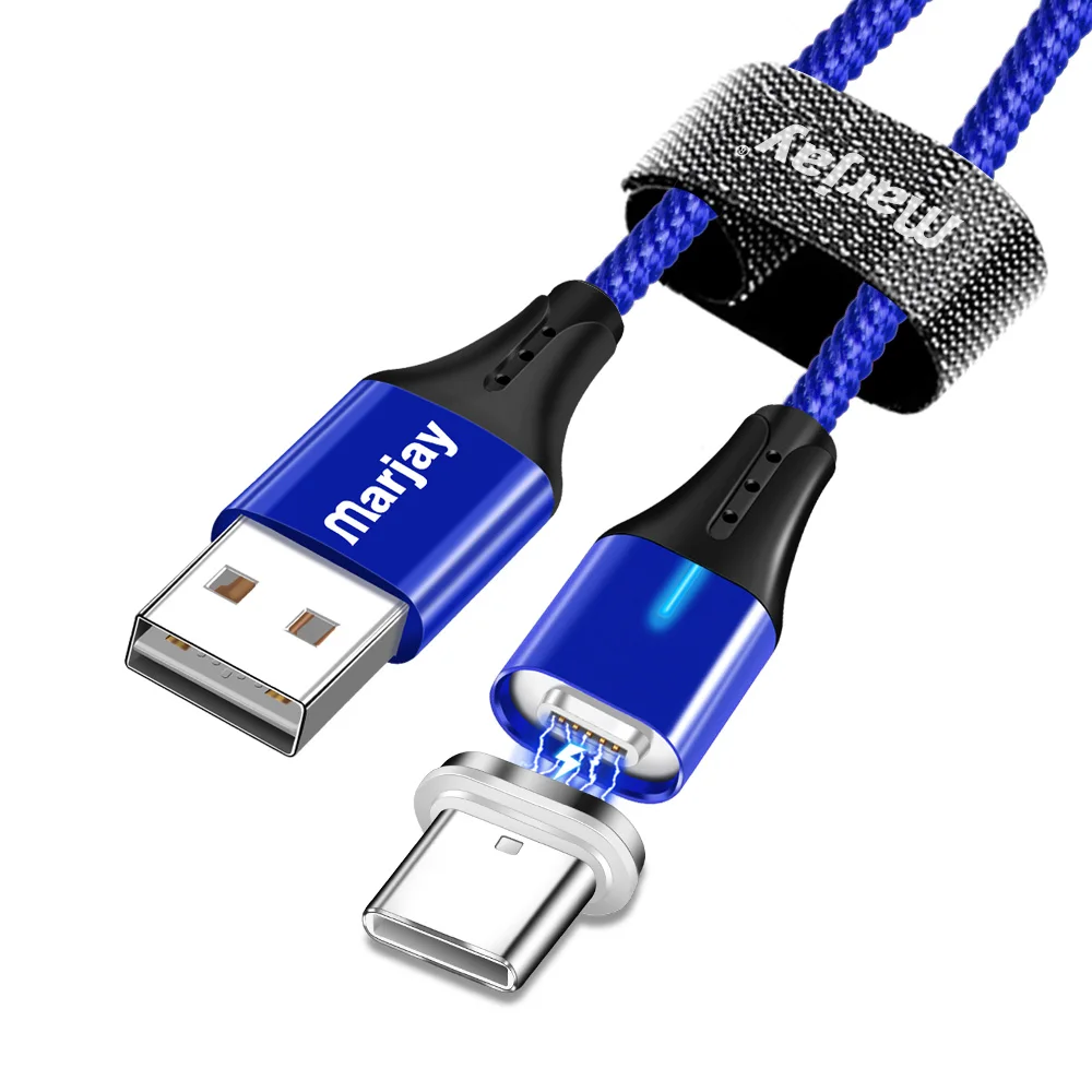 Магнитный зарядный Micro USB кабель Marjay для мобильного телефона iPhone samsung Xiaomi QC3.0, быстрое магнитное зарядное устройство, кабель usb type-C