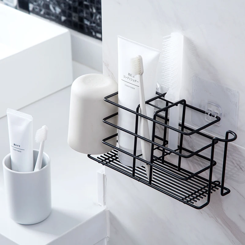  Iron bathroom shelf creative wall hanging cosmetics organizer razor rack toothpaste storage rack AP