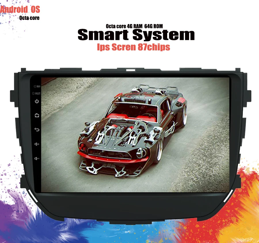 

9" Android 9.1 Car Multimedia 4+64GB GPS Audio Radio Stereo For Suzuki Vitara Brezza 2016 2017 2018 2019 Navigation Head Unit