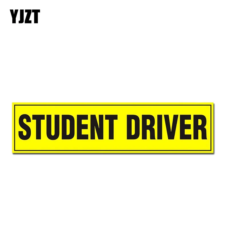 

YJZT 18CM*4.7CM Funny Highly Reflective Student Driver PVC Decal Car Sticker 12-0208