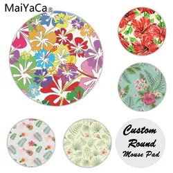 MaiYaCa Vivid Hibiscus Цветочные Нескользящие прочные силиконовые компьютерные коврики размер для см 22X22 см круглые игровые коврики