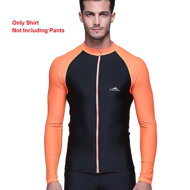 Buy Sbart Mens Lycra Swimming Shirt Front Zip Long