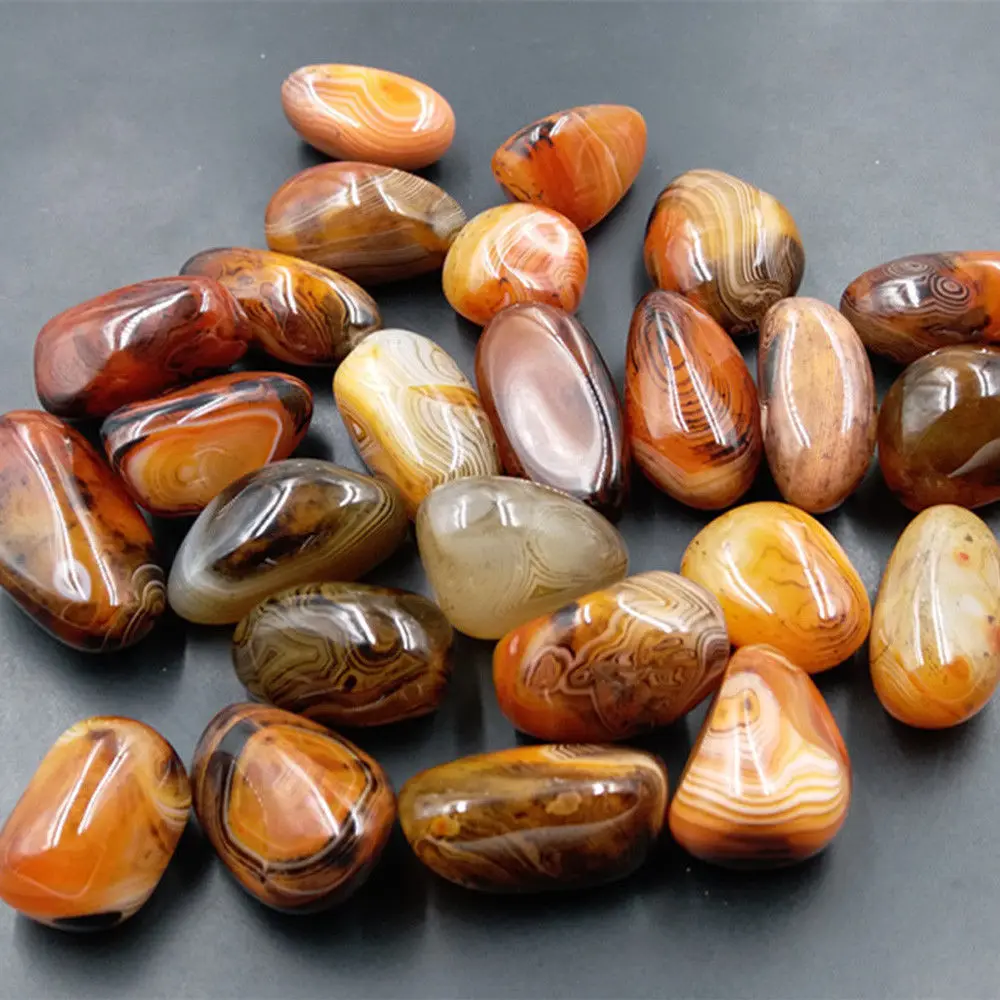 

1/5Pcs Crystal Stone Natural Banded Agate Madagascar Tumbled Beautiful Patterns Gemstone Mineral Specimens