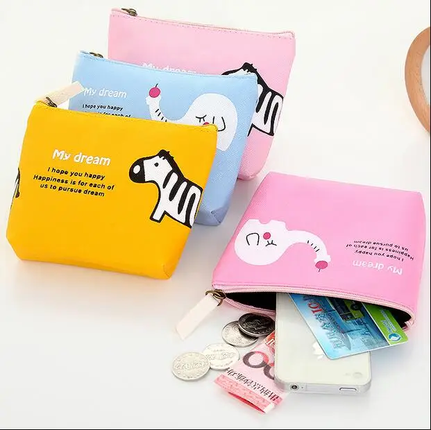 Kawaii НОВЫЙ 10 ЦВЕТА 13*10 СМ Прекрасный ПУ Портмоне Кошелек Сумка Женщины Леди Сумки