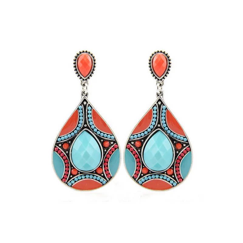 

Cncool Bohemia Ethnic Drop Earrings Multicolor Bead Boho Large Dangle Earrings Women Statement Jewelry Brincos Dress Match Gift