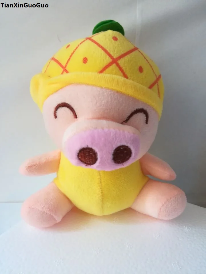 

about 18cm cute pig fruit pineapple design Mcdull pig plush toy baby toy ,birthday gift w2900