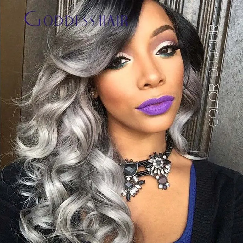 new arrival grey u part wigs 100 real human hair 1bTgrey ombre u part