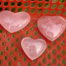 Ddh001336 3 ШТ. ПРИРОДНЫЙ довольно РОЗОВЫЙ КВАРЦ Сердца CRYSTAL Исцеление