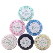 BellyLady 200 шт./кор. зубная щетка с двумя головками и тампоны Мягкий хлопок для чистки ушей одноразовые ватный тампон