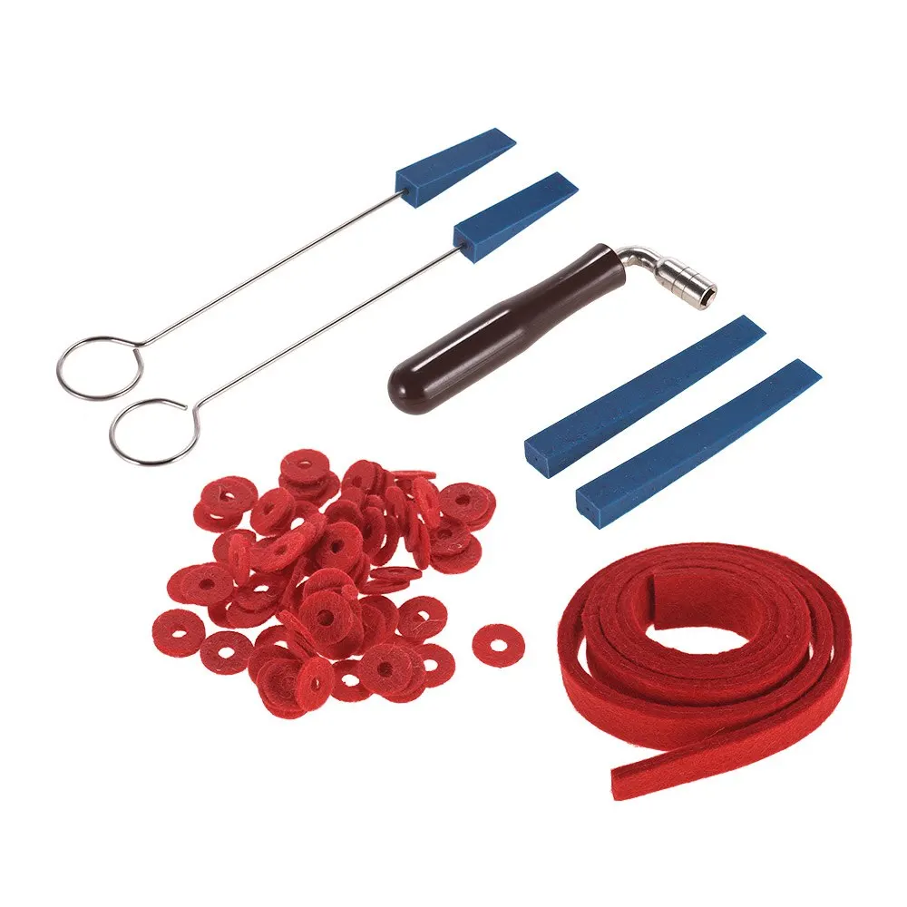 

Professional Piano Tuner Kit Tuning Tool Set Wrench Hammer Rubber Mutes Red Felt Temperament Strip and Circles Fixing Tool