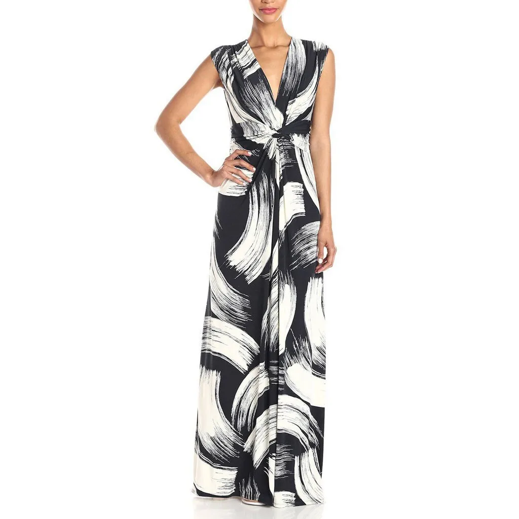 

Print Beach Dress Women Summer Sleeveless Boho Floral Maxi Evening Party Dress Plus Size Seaside Pool Beach Long Dress #New