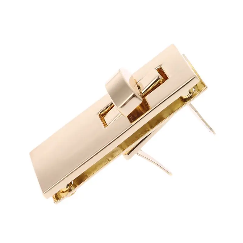 2Colors Metal Rectangle Shape Clasp Turn Locks Twist Lock DIY Handbag Shoulder Bag Purse Hardware