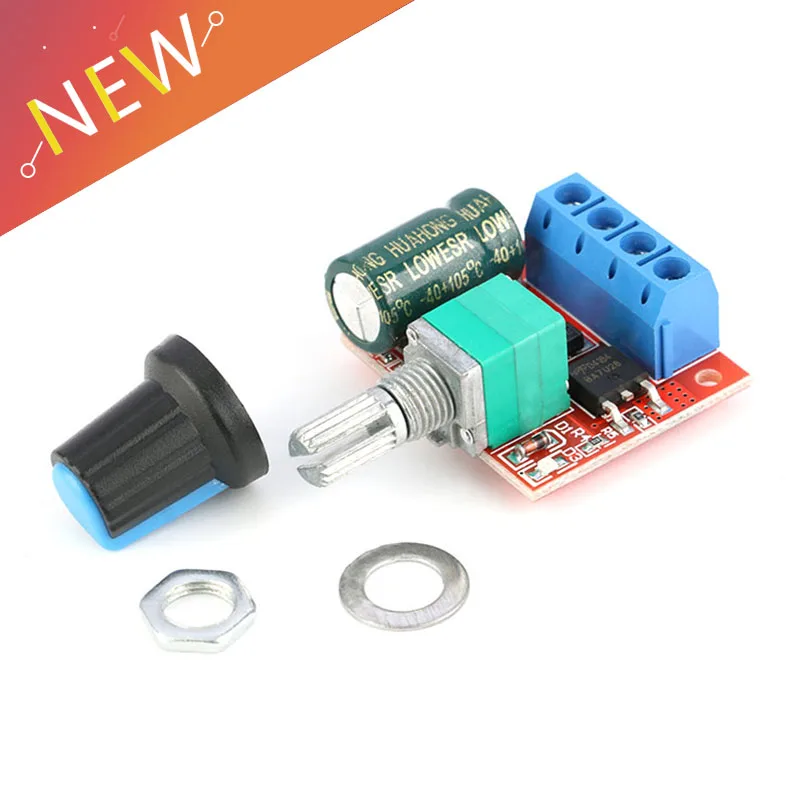 Мини PWM DC мотор Скорость Управление Модуль 5V 28V 5A 90W регулятор отрегулировать