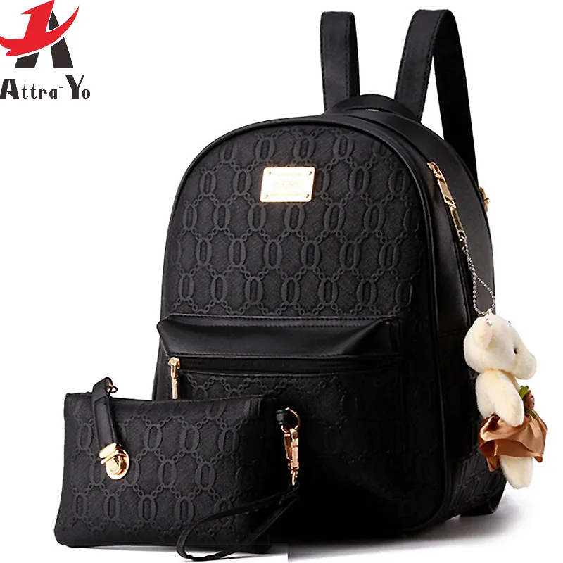 

Attra-Yo! Women Backpack School Bag Ladies Women's Travel Bags Rucksack High Quality Designer Bear Bag Backpacks LS8359ay