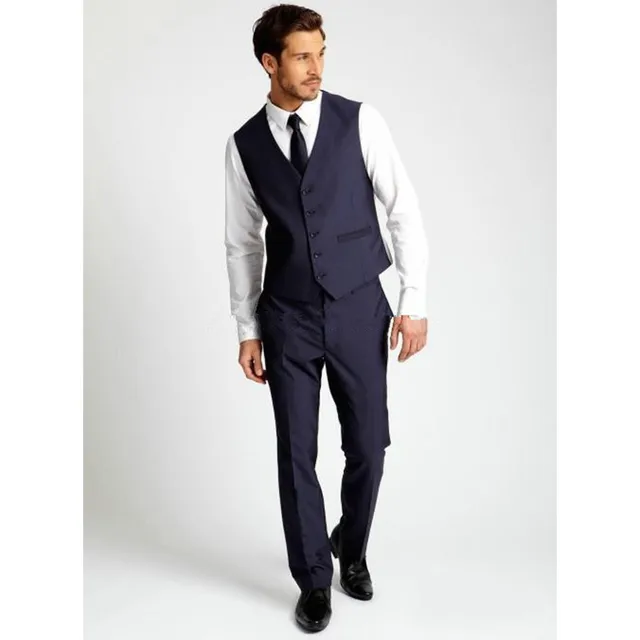 Dark Grey Vest Pants Men Suit Set Dress Vests For Men Best Man Groom