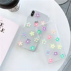 Coque для Iphone Xs Max чехол Свежий Bling цвет капля Клей цветок чехол для телефона для Iphone 8/8 плюс 7 6 6 S плюс Xr X задняя крышка в виде ракушки