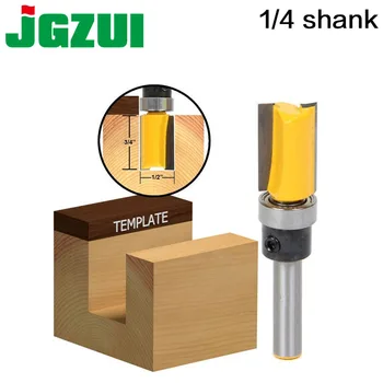 

1pc Flush Trim 1/2" W x 3/4" H Router Bit Shank Bearing 1/4" Shank Woodworking cutter Tenon Cutter for Woodworking Tools RCT