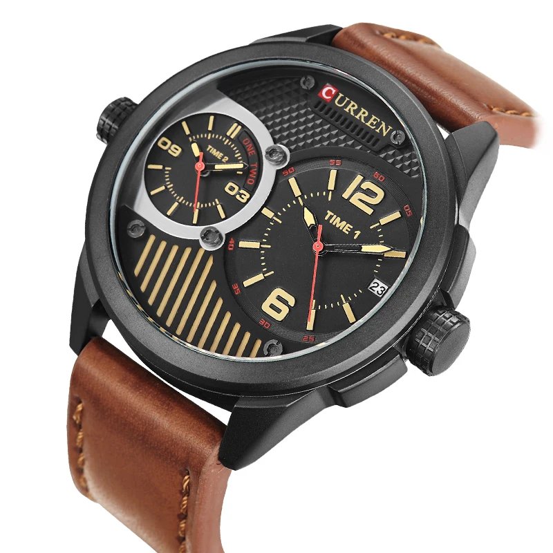 

2018 Men Watch CURREN Mens Watches Top Brand Luxury Leather Strap Quartz Watch Men Casual Military Sport Waterproof Clock Watch