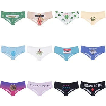 

Lucky Clover Red Cross Sexy Hot Print Female Lingerie Thongs Briefs Underwear For Women Cute Panties For Lady