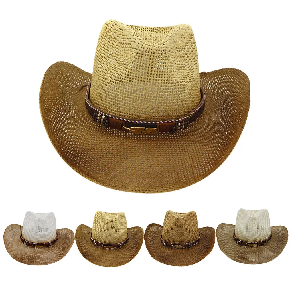Мужская шляпа sombrero унисекс ковбойские шапки для женщин Пляжная соломенная
