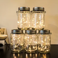 20LED Fairy Light Solar For Mason Jar Lid Insert Color Changing Garden Decor Hot Sale christmas lights outdoor wedding decor