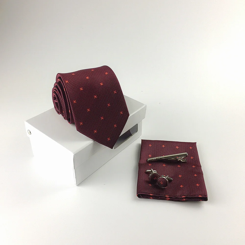  3.35 Inch 8cm Wide Plaid Classic Mens Neckties Wedding Fashion Party Man Tie Handkerchief Pin and C