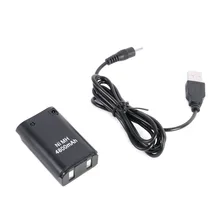 Edal 4800mah bateria com cabo de carregamento para microsoft xbox 360 controlador sem fio bateria bloco preto/branco