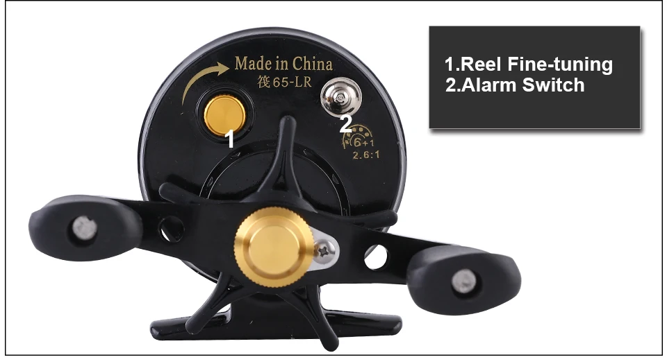 GLUREE Plastic Steel Fishing Rafts Saltwater Fly Fishing Reel 6+1BB 2.61 BlackGold LeftRight Hand Bait Casting Front Wheel (16)