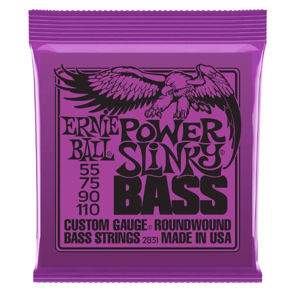 Струны Ernie Ball 2831 Slinky с круглой обмоткой для бас-гитары 055-110 | Спорт и развлечения
