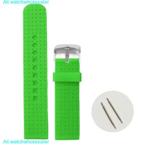 22mm Grass Green Color Silicone Jelly Rubber Lady Watch Band Straps WB1074Y22JB