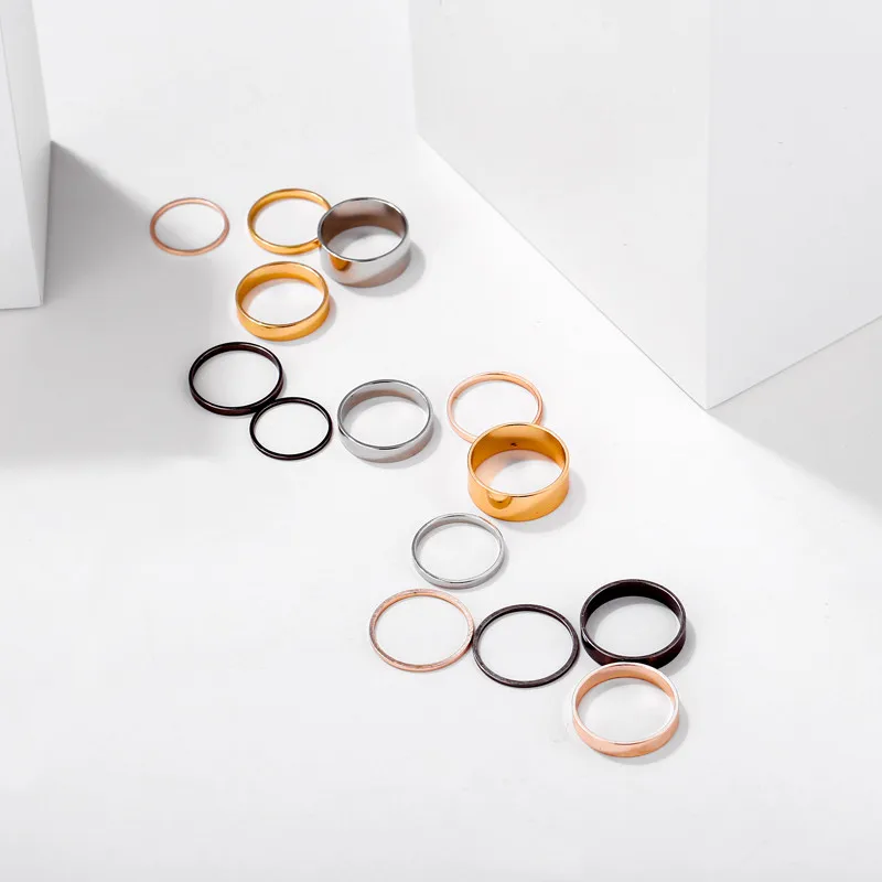 14 Pcs/Set Fashion Gold Silver Black Rings Set For Women 2019 New Boho PUNK Vintage Round Knuckle Ring Female Jewelry Gifts