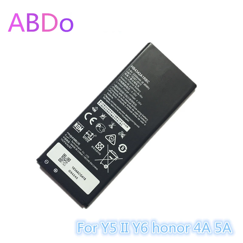 HB4342A1RBC Аккумулятор для телефона Huawei Y5 II Y6 honor 4A 5A 2200 мАч сменные батареи качества