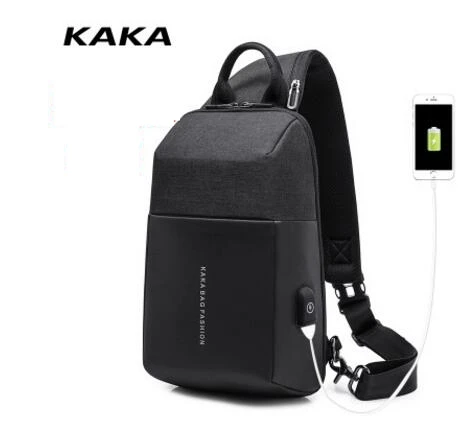 Мужские сумки-мессенджеры KAKA сумка через плечо с usb-зарядкой для мужчин нагрудная