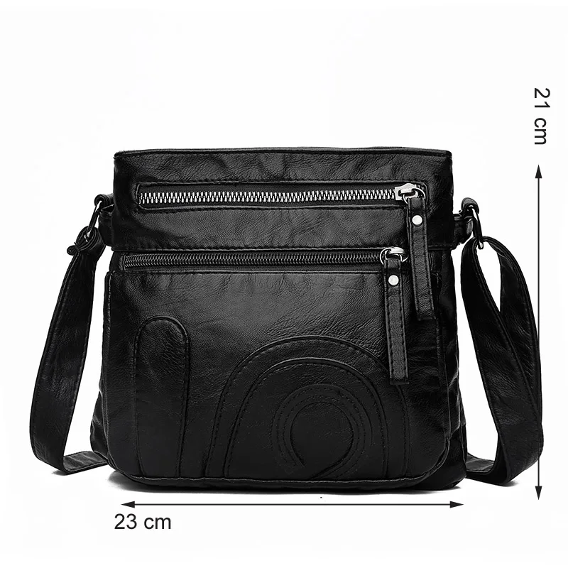 Annmouler moda feminina crossbody saco macio lavado